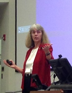 Julie Dodd speaking at UF Orientation for New Teaching Assistants